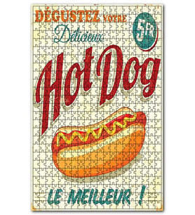 Cakapuzzle Nefis Hot Dog Afişli Görseli Puzzle Yapboz MDF (Ahşap) (255 Parça)