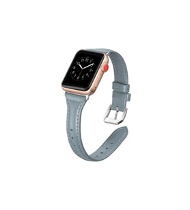 BİPOWER Apple Watch 42-44mm KRD13 Deri Kordon (Mavi)