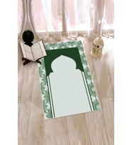 EVDEYA Dijital Baskılı Yıkanabilir Hediyelik Namazlık Seccade 70x130cm, SECCADE-25-GRİ, (Yeşil)