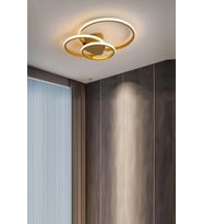 Sole Modern Tasarım Salon - Mutfak - Hol Beyaz Led 3 Lü Avize (Eskitme Altın)