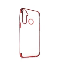 Realme C3 Kılıf Zore Dört Köşeli Lazer Silikon Kılıf (Kırmızı)