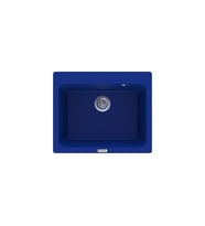 POLEX Cristalüx Granit Eviye P-N60 Tezgah Altı Ve Tezgah Üstü Kare Mutfak Evyesi 61,5x51,8cm (Mavi)