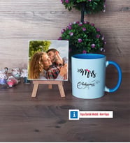 Eşe Hediye Mrs Fotoğraflı Dekoratif Taş, Kupa Bardak Beyaz Hediye Yıl Dönümü Hediyesi (Model 4)