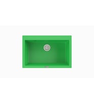 POLEX Cristalüx Granit Evye P-X76 Tezgah Altı Ve Tezgah Üstü Mutfak Evyesi 75x50cm (Yeşil)