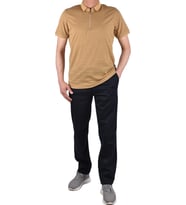RYM-11090 POLO YAKA FERMUARLI TİŞÖRT (Hardal)