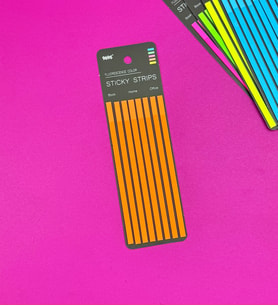 İnce Uzun Şerit Renkli Postit Kitap Ayracı Ayraç Post-it (Turuncu)