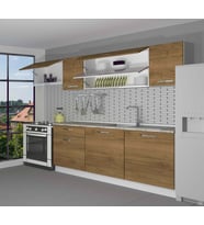 Decoraktiv Ekol 240 MDF Hazır Mutfak Dolabı - Tezgah Dahil - Parlak Beyaz (PERA MODA)