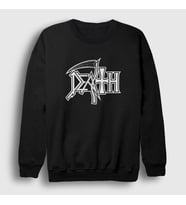 Presmono Unisex Beyaz Logo Death Sweatshirt 138098tt (Siyah)