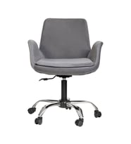 Krom Metal Ayaklı Ofis Çocuk Odası Çalışma Sandalyesi (AYARLANILABİLİR) PESCADO (Gri)