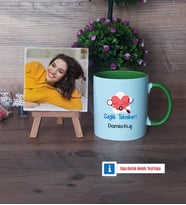 Sağlık Teknikeri Fotoğraflı Dekoratif Taş, Kupa Bardak Beyaz HediyeTıp Bayramı Hediyesi (Model 14)