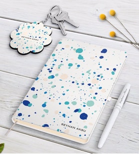 BK Gift Kişiye Özel İsimli Siyah Defter Kalem Ve Anahtarlık Hediye Seti-21 (Model 2)