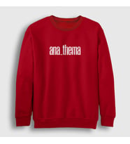 Presmono Unisex Beyaz New Anathema Sweatshirt 9707tt (Kırmızı)