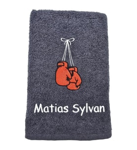 İsimli Boks Temalı Antreman Havlusu 50x90 cm (Siyah)