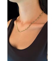 14 Ayar Altın Işıltılı Ataç Kolye 3.80 mm (Beyaz)