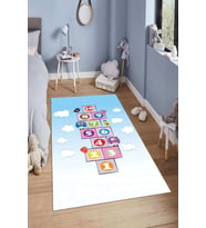 Dijital Baskılı Kaymaz Taban Yıkanabilir Kolay Temizlenir Modern Çocuk Odası Halısı NDÇ-HP-692 (Çok Renkli)