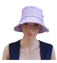 Ororabutik Piercingli, Çengelli İğneli Balıkçı Bucket Şapka (Açık Lila)