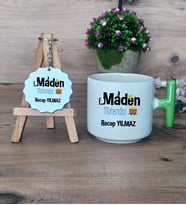 Maden Mühendisi Hediye Seti Kupa Bardak T Kulplu ve Anahtarlık Mühendisler Günü Hediyesi (Model 8)