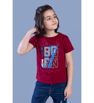 Toontoy Erkek Çocuk Baskılı Tişört (Bordo)