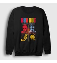 Presmono Unisex Beyaz Band Red Hot Chili Peppers Sweatshirt 107073tt (Siyah)