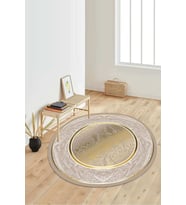Dijital Baskılı Kaymaz Taban Yıkanabilir Yuvarlak Salon Halısı Koridor Halısı Paspas NDY-SD-374 (Gold)