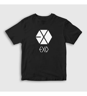 Presmono Unisex Çocuk Beyaz Logo Exo T-Shirt 61478tt (Siyah)