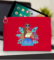BK Gİft Yaz Temalı-3 Tablet Çantası 30x21cm(12 Renk Seçeneği), Ipad Çantası, Baskılı Tablet Kılıfı (Kırmızı)