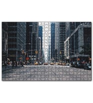 Cakapuzzle New York Gökdelenler Cadde Araçlar ve İnsanlar  Puzzle Yapboz MDF (Ahşap) (255 Parça)