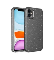 Apple iPhone 7 Kılıf Kamera Korumalı Simli Lüks Işıltılı Silikon (Gri)