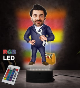 Doğum Günü Hediyesi,Sevgiliye Hediye, Kişiye Özel Fotoğraflı Tamirci Karikatür 3D Led Lamba (RGB)