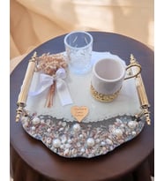 Dreamy Gold Söz Kahve Tepsisi (Beyaz)