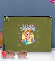 BK Gİft Yaz Temalı-2 Astarlı Portföy Çanta 30x21cm(12 Renk Seçeneği), Baskılı El Çantası, Organizer Çanta (Yeşil)