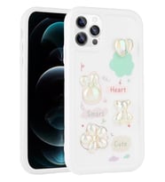 iPhone 14 Pro Max Uyumlu Kılıf Kabartma Figürlü Parlak Toys Silikon Kapak (Beyaz)