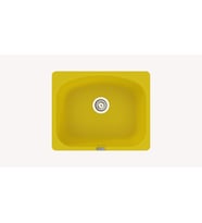 POLEX Cristalüx Granit Eviye P-OL60 Tezgah Altı Ve Tezgah Üstü Kare Mutfak Evyesi 60x49,5cm (Sarı)