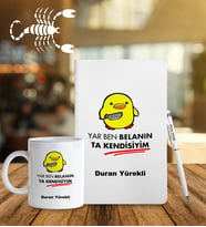 Kişiye Özel Burç Tasarımlı Esprili Defter Kalem Ve Kupa Hediye Seti (Model 10)
