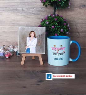 Sosyal Bilgiler Öğretmeni Fotoğraflı Dekoratif Taş, Kupa Bardak Beyaz Hediye (Model 4)
