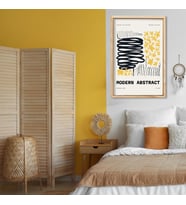 Tekli Ahşap Lamine Çerçeveli Mdf Tablo Modern Abstract Tasarım (Ahşap)