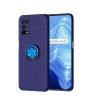 Realme 7 Pro Kılıf Zore Yüzük Standlı Ravel Silikon (Mavi)