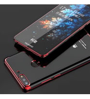 Huawei Y7 2018 Kılıf Dört Köşeli Lazer Silikon Kılıf (Kırmızı)