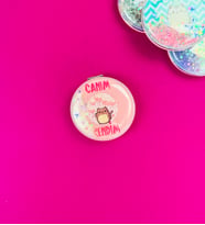 Motto Tasarımlı Oval Ayna (Pembe)