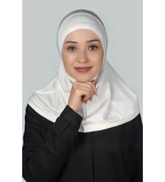 Hazır Türban Pratik Eşarp Tesettür Hijab - Namaz Örtüsü (Ekru)