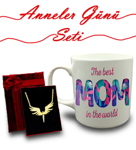 Anneler Gününe Özel Kupa & Mikail Melek Kolye Hediye Seti (Model 2)