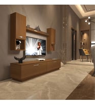 Decoraktiv Eko 5DAB Slm Std Tv Ünitesi Tv Sehpası - Parlak Beyaz (Ceviz)