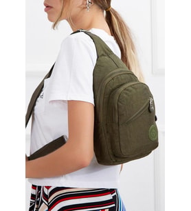 Unisex Su Geçirmez Krinkıl Çapraz Askılı Bel Omuz Çanta Göğüs Seyahat Günlük Bodybag  (Haki)