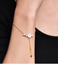 Papatya Silver 925 Ayar Gümüş Kardelen Çiçeği Bileklik (Altın)