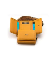 HKY Hakiki Deri İsme Özel Kadın Cüzdan (Hardal Sarısı)