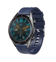 Samsung Galaxy Watch 46mm Kordon Silikon Dalga Desen Şerit Band 23 (Lacivert)