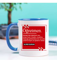 Öğretmen Anlamı Kupa Bardak - Öğretmene Hediye (Mavi)