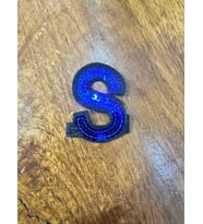 PUL PAYET İŞLEME S HARFİ ARMA DİKİŞ APLİKE 6X4 CM (Mavi)