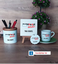Radyoloji Teknikeri Hediye Seti Dekoratif Taş, Kalemlik, Ahşap Altlıklı Türk Kahvesi Fincanı, Ahşap Anahtarlık Hediye (Model 9)