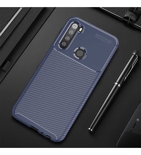 Xiaomi Redmi Note 8 Kılıf Karbon Silikon Case (Lacivert)